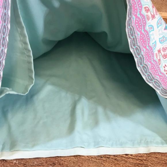 Talbots Pencil Skirt Womens 6 Blue Pink Medallion Paisley Print - Picture 8 of 12